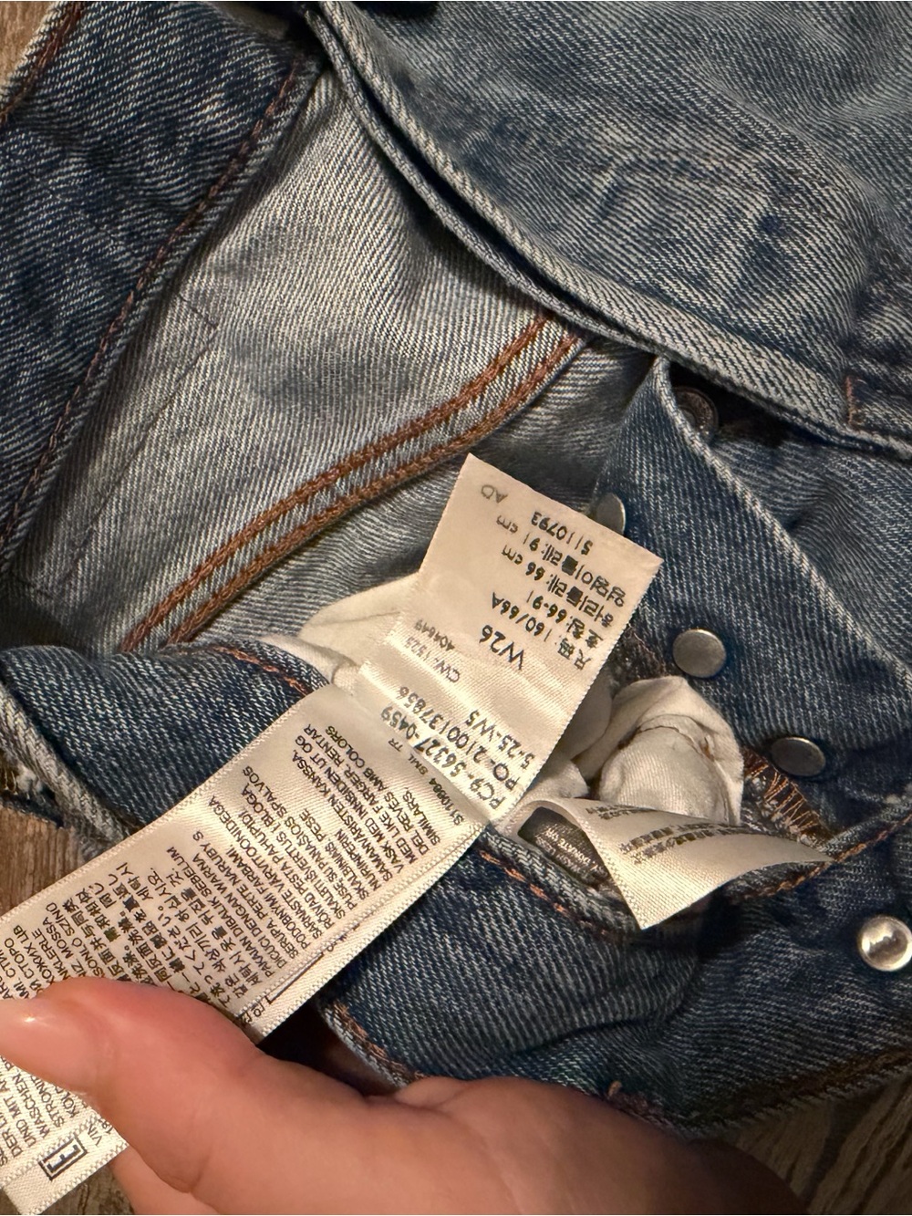 Levi's Blue Distressed Cutoff Denim Shorts - Picture 6 of 6